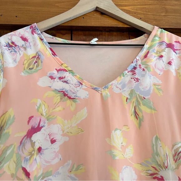 Pink Blush Medium Floral Pink V-Neck Maternity Dress - Picture 2 of 5